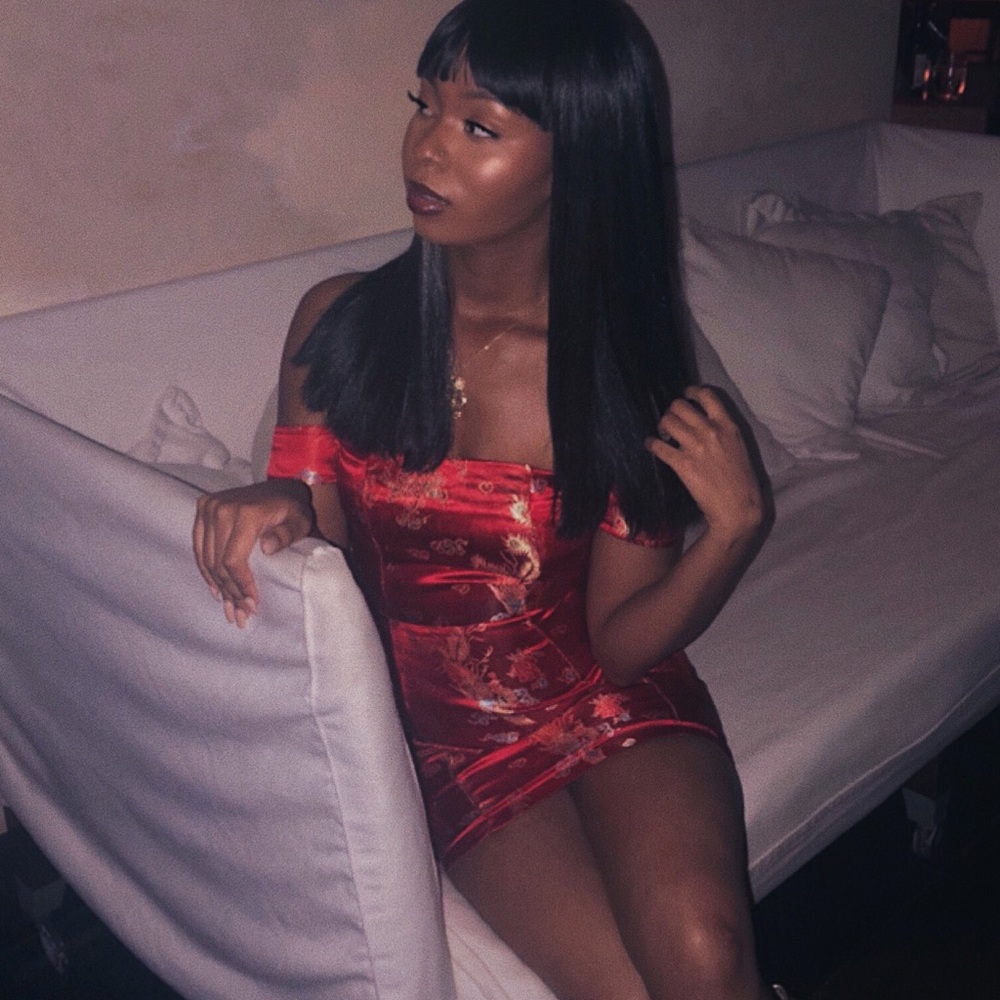Off the shoulder oriental dress